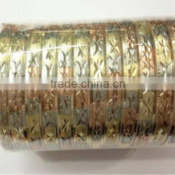 Imitation Jewelry, Gold Plated Bangles, Diamond Cut Bangle, Fashion Jewelry, Tri Color Plated Bangle photo-2