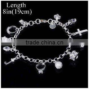 fashion silver plated bracelets, fashion charm jewelry