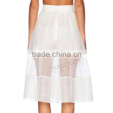 MGOO Top Sale Skirt Factory Sexy Transparent Skirts For Women White Organza High Waist Skirts 15145A253 photo-6