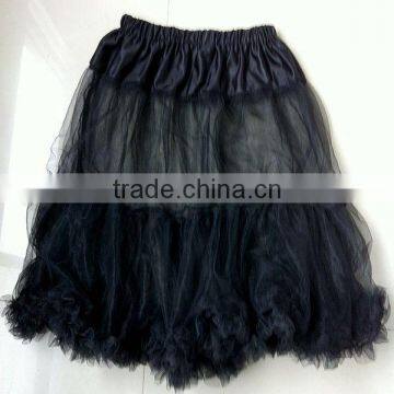 2014 new style black adult lady tulle long skirt