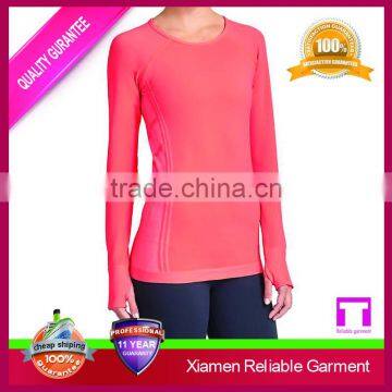 Blank plain wholesale fancy girl long sleeve sport t shirts