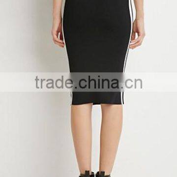 Ms 100% Cotton Stripe Pencil Bust Skirt in Baseball photo-4