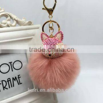 2017 New Fashion Cute Faux Fur Ball Plush Keychain Car Key Chain for Bag Pendant Fmq-11 photo-3