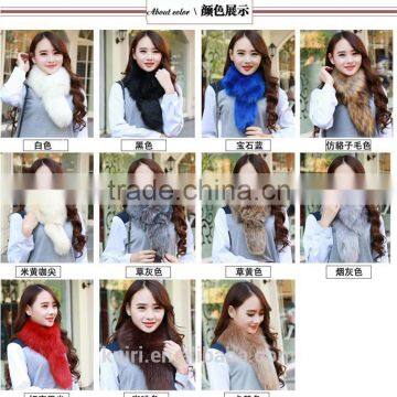 Pure Colour Fox Fur Shawl Beige Thick Faux Fur Scarf photo-6