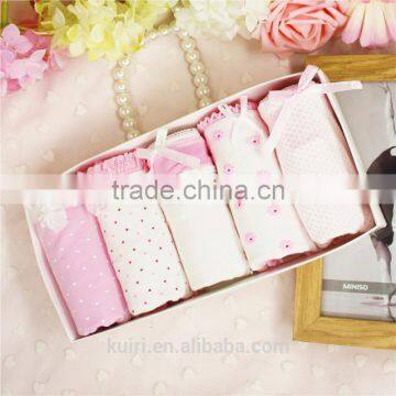 Hot Sell 5 Gift Boxed Cotton Low Waist Girls Briefs Lady Cute Cotton Lace Underwear Panties photo-4