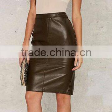 Runwaylover EY2210D 2017 Ladies Long Style Fashion Pu Office Skirt photo-4