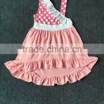 new style polka dot frock design for kids baby girl cotton dresses in summer