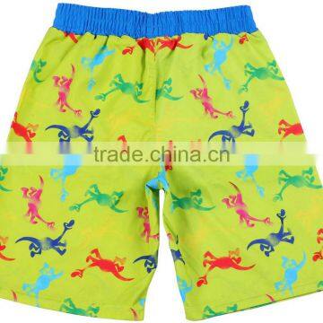 High Quality Kids ClothingCrabs Printing Color Blocks Boys Shorts With Four Eyelets Drawstring