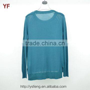 High Fashion Front Short Back Long Knitted Pullover Winter Sweater For Women photo-2