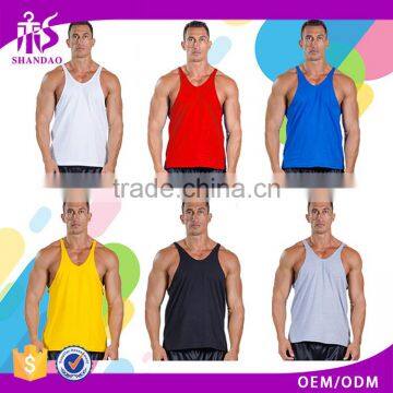 2017 Guangzhou Summer 100% Cotton Men Casual Wholesale Wrestling Singlet