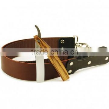 "Your Choice" American Made 2" Two Tone Strop & Hart Steel 6/8 Polished, Square Point Straight Razor Heirloom Set