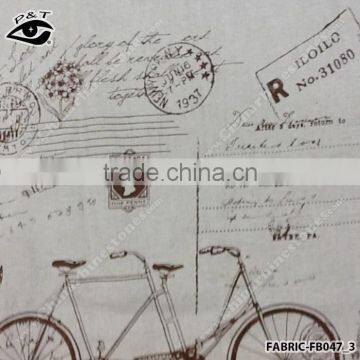 Wholesale Linen Fabric Bicycle Pattern Fabric for Household photo-4