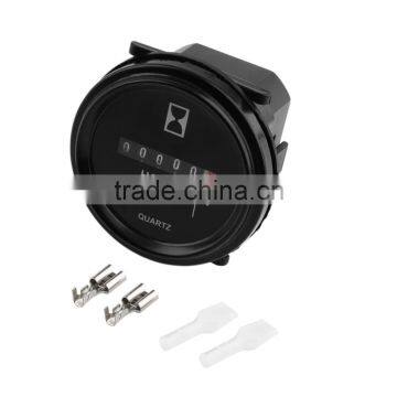 2" Round Hour Meter Hourmeter Cart Marine Boat Generator Engine 10-80VDC Black Brand New photo-2