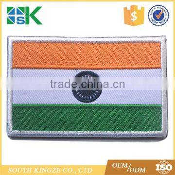 Custom design Bulk T-Shirt iron-on Backed Country Flag Cheap Woven india flag sticker patch