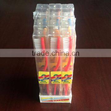 wholesale cheap travel toothbrush with Transparent Plastic case