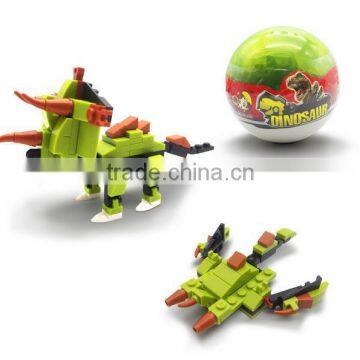 Mini Plastic Dinosaur Capsule Toy Creative Assembly Block Toys Educational Toys for Kids photo-3