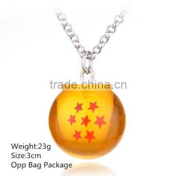 Orange Color Choker New Fashion Style Seven Stars Dragon Ball Z Cartoon Anime Necklace Set