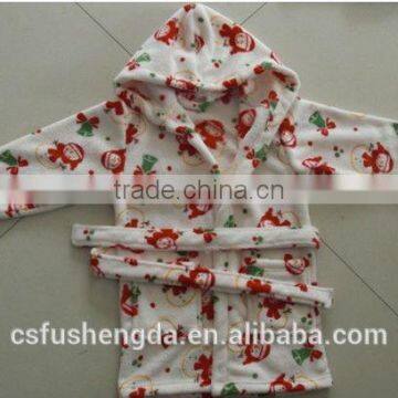 Changshu Wholesale High Quality 3D Printed Coral Fleece Bathrobe/night Dress
