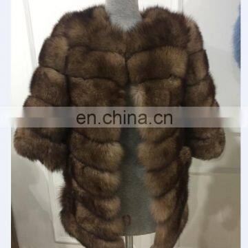 China Cheap factory price fox fur coats transfermer sable color fox fur coat women fur coat