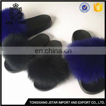 Various Styles Kids Fancy Slippers Child 100%Fox Fur Flat Slipper photo-2