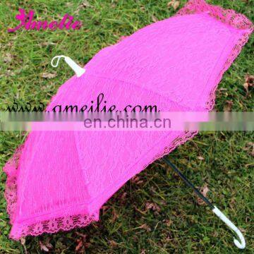 A0202 Fashion Fuchsia Lace Umbrella for Decoration