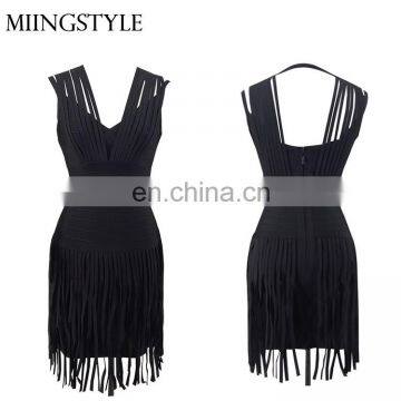 Oem Fashion Dress Women Clothing Rayon One Piece Short Dress , Sexy Bandage Dresses for Woman