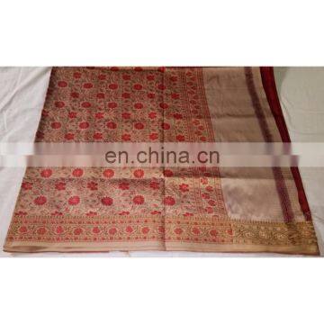 Women's Designer Wedding Wear Red Handmade Valkalam Banarasi Silk Bridal Saree Party Wear Dress photo-3