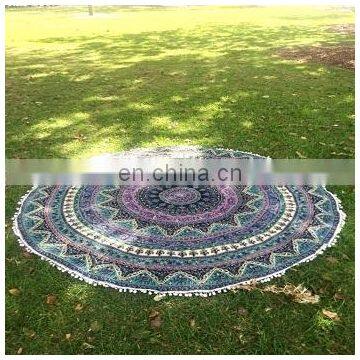 Indian Round Mandala Tapestry Bohemian Round Roundie Hippie Beach Throw Yoga Mat Tapestry Decor Cotton Table Cloth