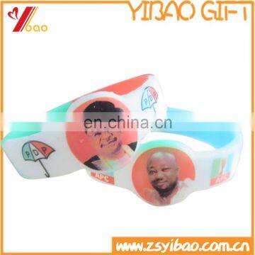 CMYK Printed Logo Silicone Wristband / Silicone Bracelet / Rubber Bracelet