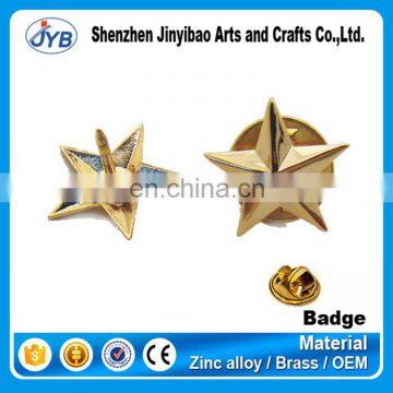 gold plated custom star shape metal lapel pin