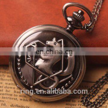 Game Fullmetal Alchemist Classic Pocketwatch Necklace Rings Antique Pocket Watches Quartz Pocket Watch photo-5