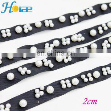 New Arrival Ribbon Trimming Decorative Lace Trim With Pearls for Garment photo-6