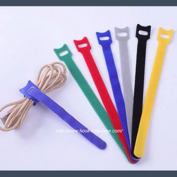 T type self-adhesion left hand thread hook and loop cable tie, colours