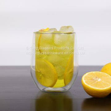 Heat Resistant High Borosilicate Clear Egg Shape Double Layer Glass Coffee Cup With Lid for Tea and Coffee Drinking photo-4