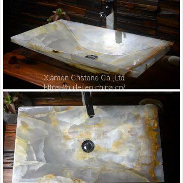 White Onyx Wash Basins and Sinks, White Marble Basins