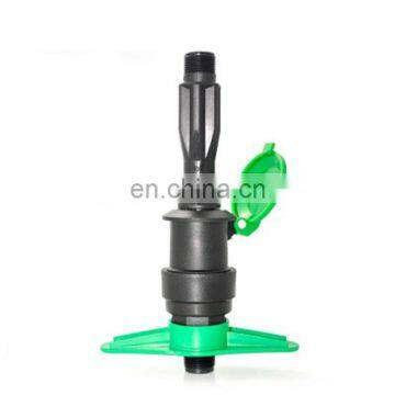 Garden irrigation tool, external thread intake valve plunger