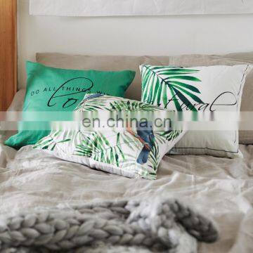 Green Big Bird Canvas Chinese Supplier Pillow Cases Print Home Decor Square Cushion Covers For Sofa photo-5