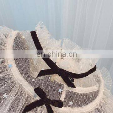 Girls' Long-sleeved Dress 2020 Autumn New Girl Middle-aged Children's Mesh Bow Black Princess Dress