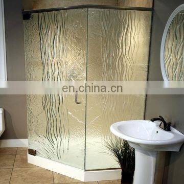 ROCKY BRAND 10mm 12mm patterned casting glass for shower room or partition