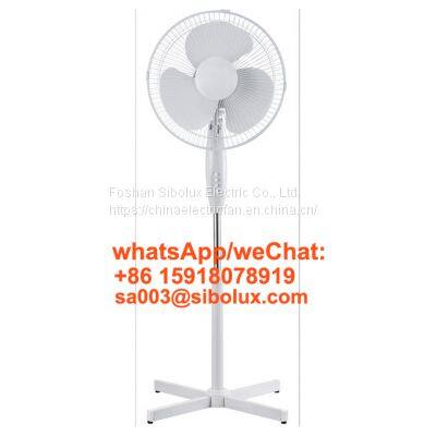 16 inch electric plastic stand fan standing fan with remote control and cross base