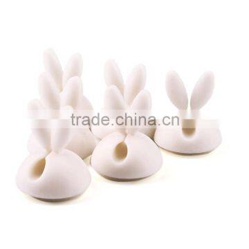 Cute Cartoon Rabbit Cable Drop Clip Desk Tidy Organiser Wire Cord USB Holder