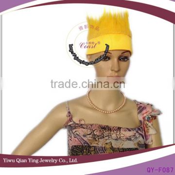 promotional light yellow custom party fans wigs