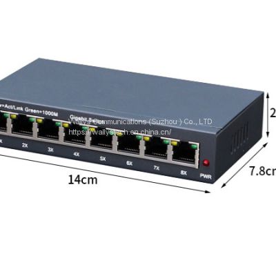 Gigabit Switch 10/100/1000M 8Ports 16G  16G Bandwidth Smart Chip Auto MDI/MDIX Back Pressure