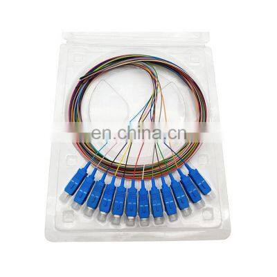 Single mode Multi-mode Fiber Optic OM3 OM4 Fiber Optic Pigtail SC UPC APC 12core singlemode fiber optic pigtails