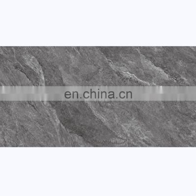 750x1500 mm 11mm thickness full body grey book match marble polished glazed porcelain tile JM758468F