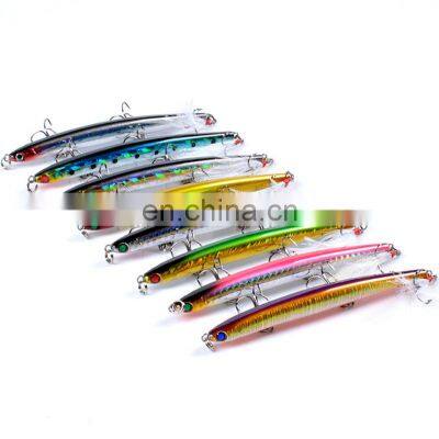 Amazon New 11.7cm 11.8g Hard Plastic Fishing Lure Feather Treble Hook Sinking Fishing Pencil Stick