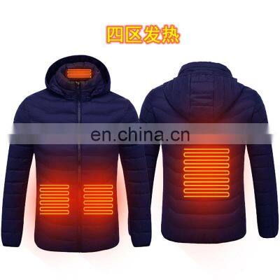 Men's casual Usb Rechargeable Smart Electrical jacket heating and warm custom brand plus size down jacket  bubble coat