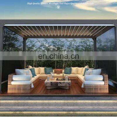 Customized Pavilion Sun Shade Louvers Roof Waterproof gazebos Outdoor 3x3 Pergola Aluminum