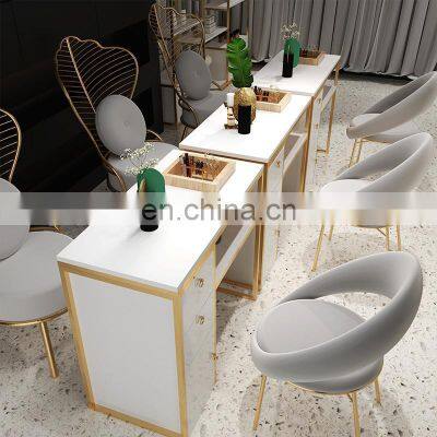 Nice Nails Bar Station Salon Furniture Wood Nail Tables Nail Desk Manicure Table with Chair