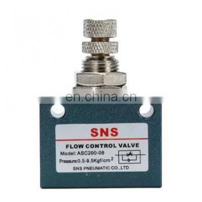 SNS ASC Series Manual Pneumatic One Way Flow Speed Throttle Valve Air Control Valve photo-2